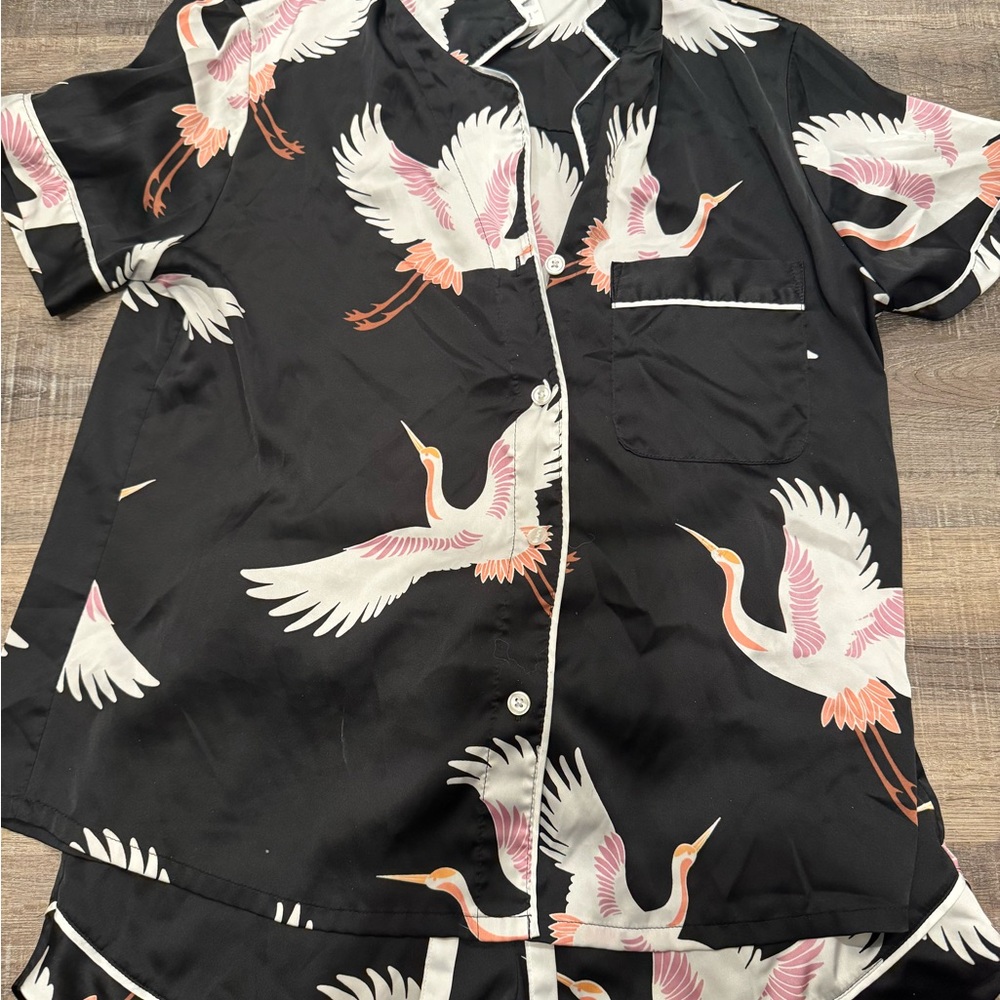 Stars Above Black and White Pajama Set - shorts
